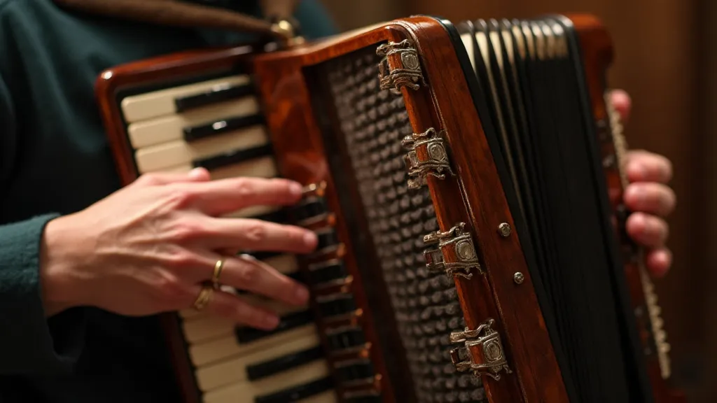 Accordionist's hands playing