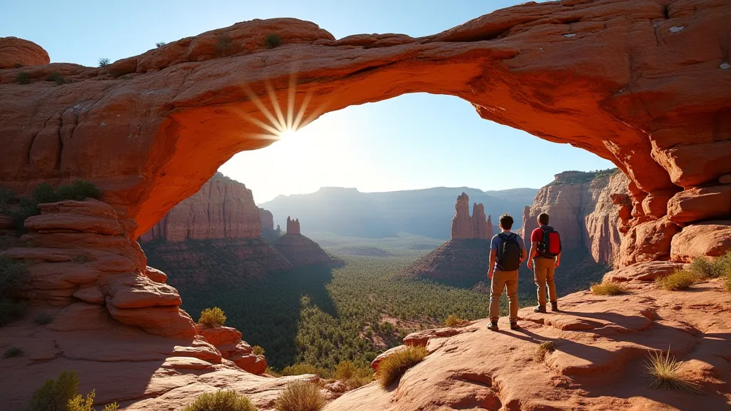 Hikers on Devil's Bridge