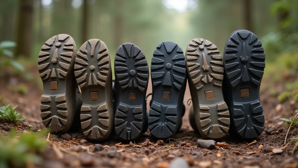 Different hiking boot soles