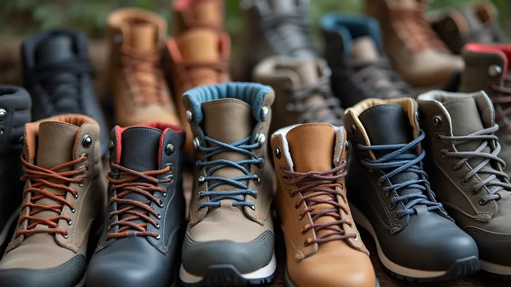 Collection of hiking boots