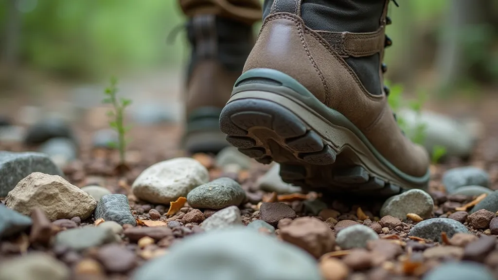 Hiking boots on trail