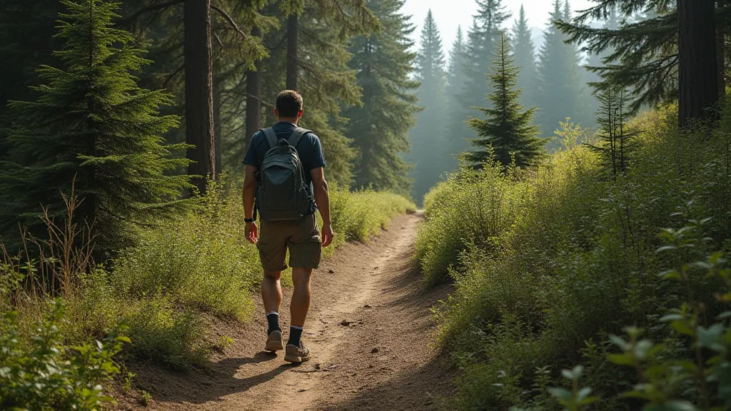 Hiker on a moderate trail
