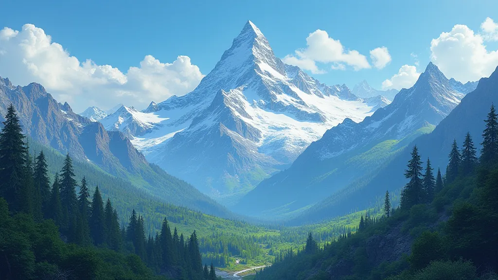Edited mountain range vista