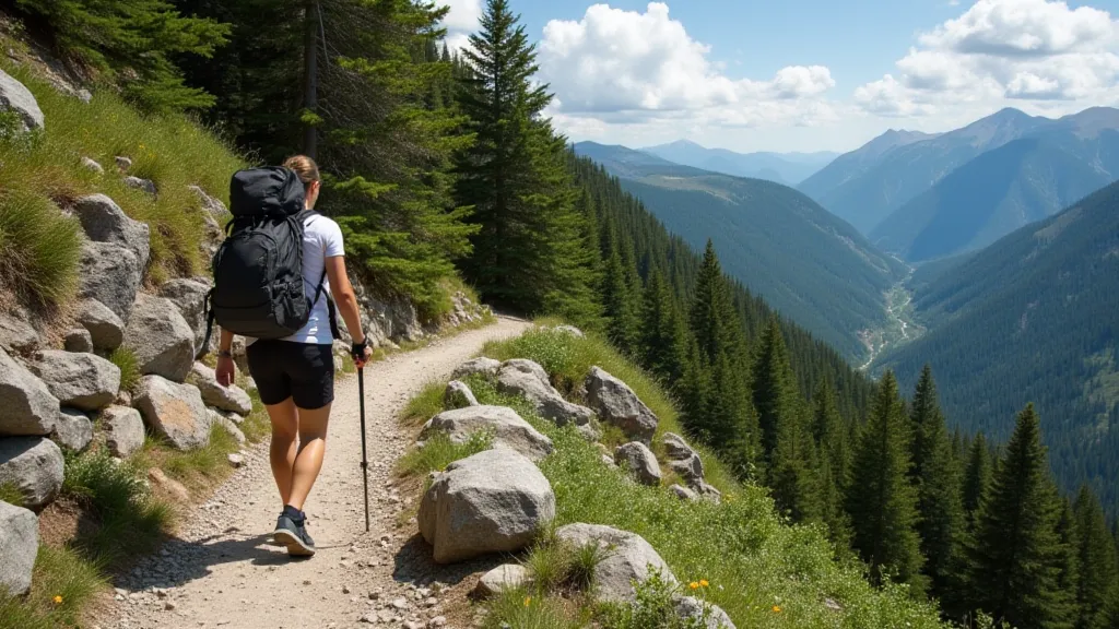 Hiker on a rocky trail