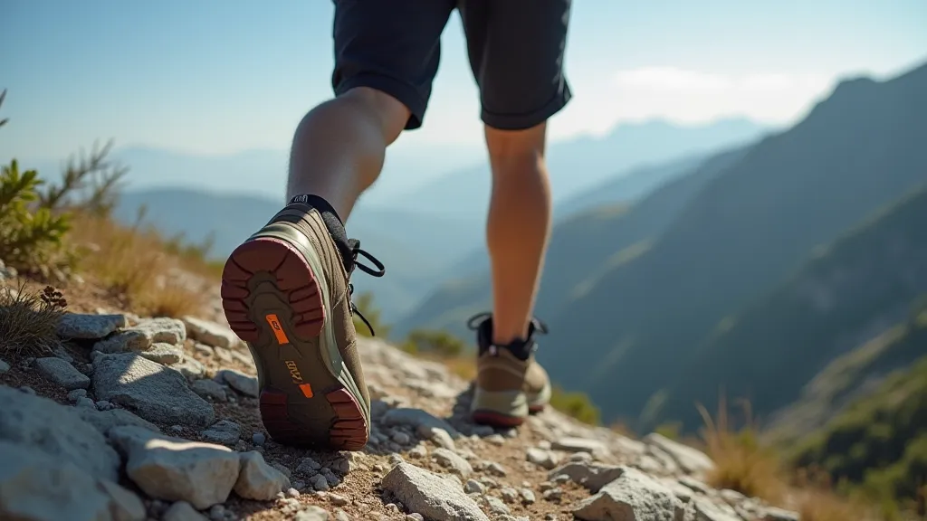 Person hiking in Salomon boots