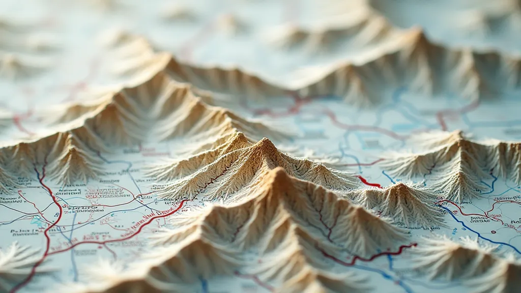 Detailed topographic map highlighting contour lines